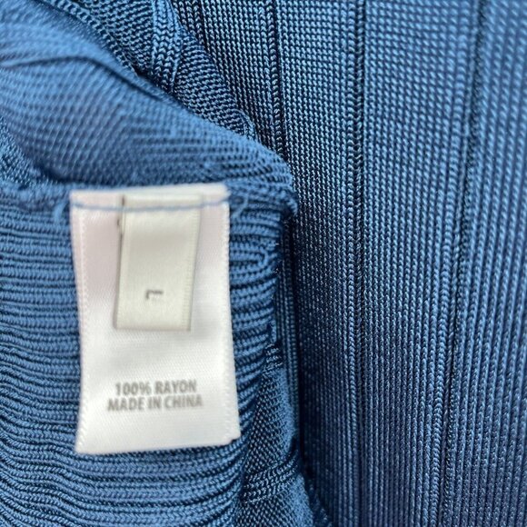 St. John Knit Women's Cardigan Blue Large V Neck Long Sleeve - Picture 5 of 7